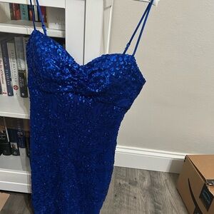 Blondie Nites Vibrant Blue Sequin Dress